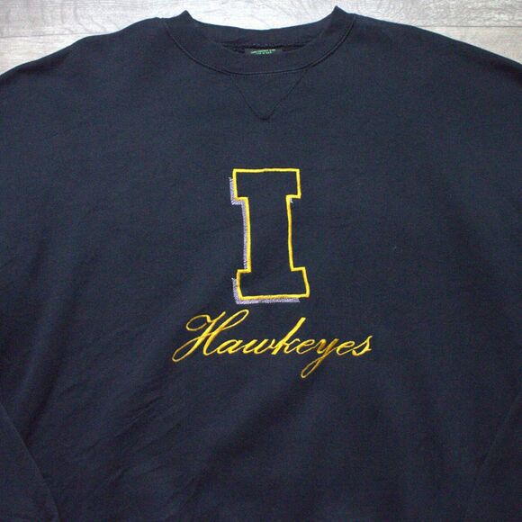 Vintage Iowa Hawkeyes Sweatshirt Mens XL Spellout Made In USA - Picture 1 of 7